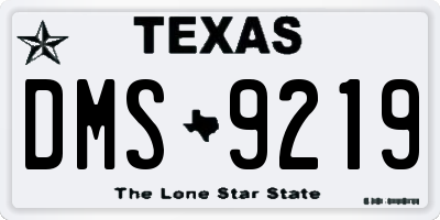 TX license plate DMS9219