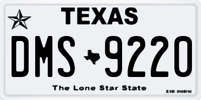 TX license plate DMS9220