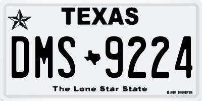 TX license plate DMS9224