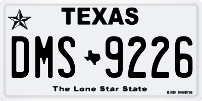 TX license plate DMS9226