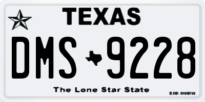 TX license plate DMS9228