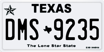 TX license plate DMS9235