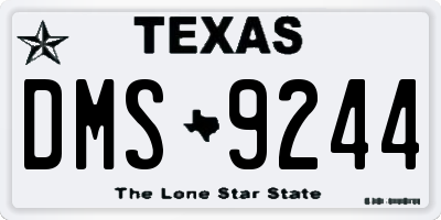 TX license plate DMS9244