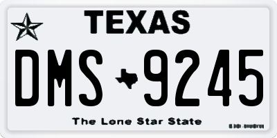 TX license plate DMS9245