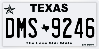 TX license plate DMS9246