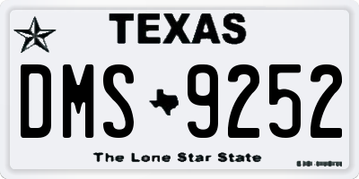 TX license plate DMS9252