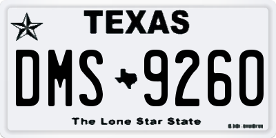 TX license plate DMS9260