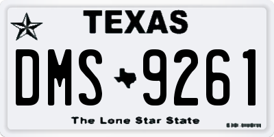 TX license plate DMS9261