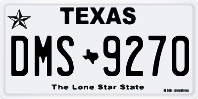 TX license plate DMS9270