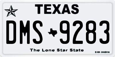 TX license plate DMS9283