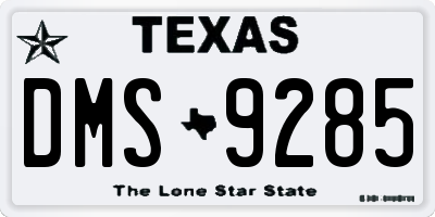 TX license plate DMS9285