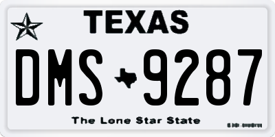 TX license plate DMS9287