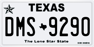 TX license plate DMS9290