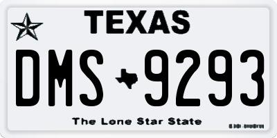 TX license plate DMS9293