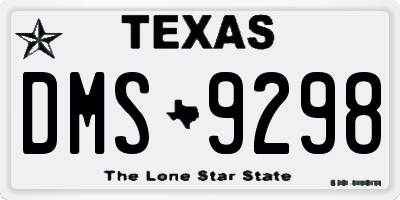 TX license plate DMS9298