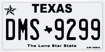 TX license plate DMS9299