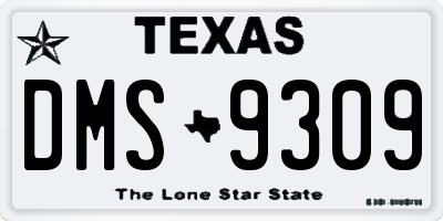 TX license plate DMS9309