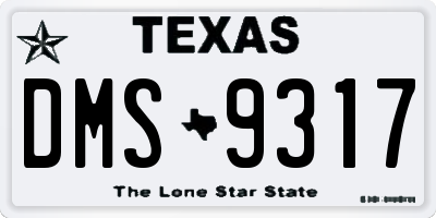 TX license plate DMS9317