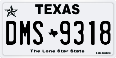 TX license plate DMS9318