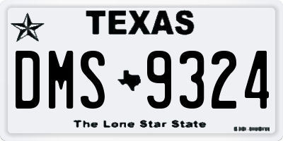 TX license plate DMS9324