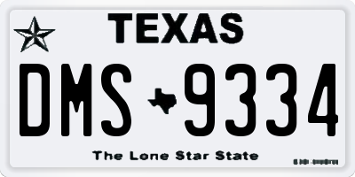 TX license plate DMS9334