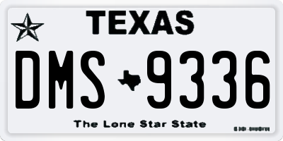 TX license plate DMS9336