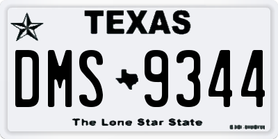 TX license plate DMS9344