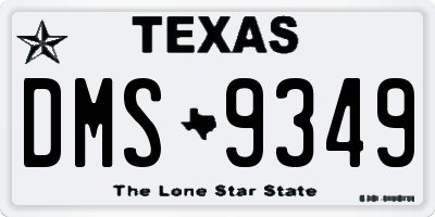 TX license plate DMS9349