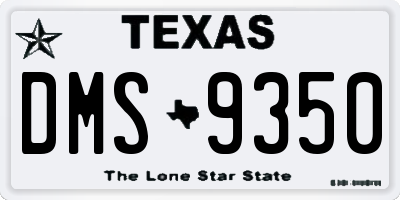 TX license plate DMS9350