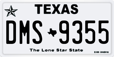 TX license plate DMS9355