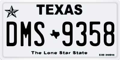 TX license plate DMS9358