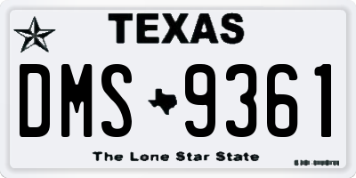 TX license plate DMS9361