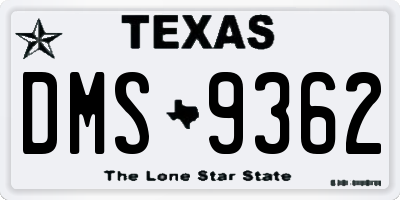 TX license plate DMS9362