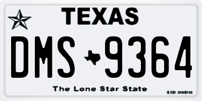 TX license plate DMS9364