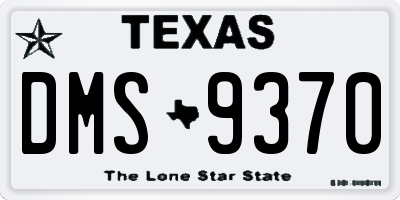 TX license plate DMS9370