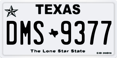 TX license plate DMS9377