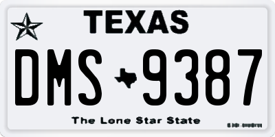 TX license plate DMS9387