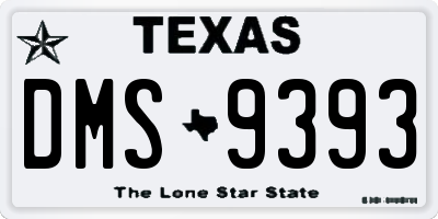 TX license plate DMS9393