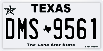 TX license plate DMS9561