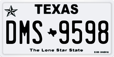 TX license plate DMS9598