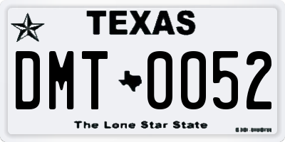 TX license plate DMT0052