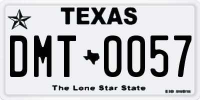 TX license plate DMT0057