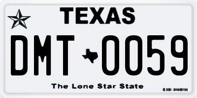 TX license plate DMT0059