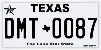 TX license plate DMT0087