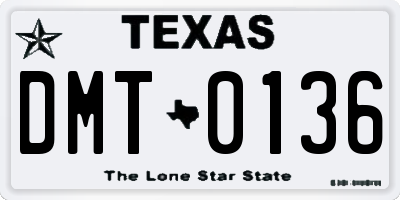 TX license plate DMT0136