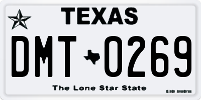 TX license plate DMT0269