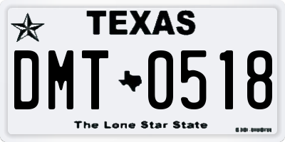 TX license plate DMT0518