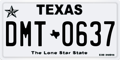 TX license plate DMT0637