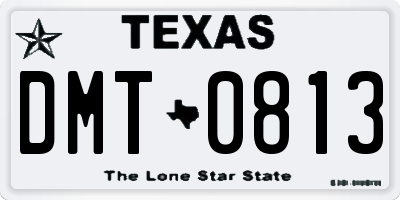 TX license plate DMT0813