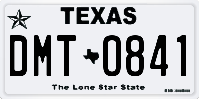 TX license plate DMT0841